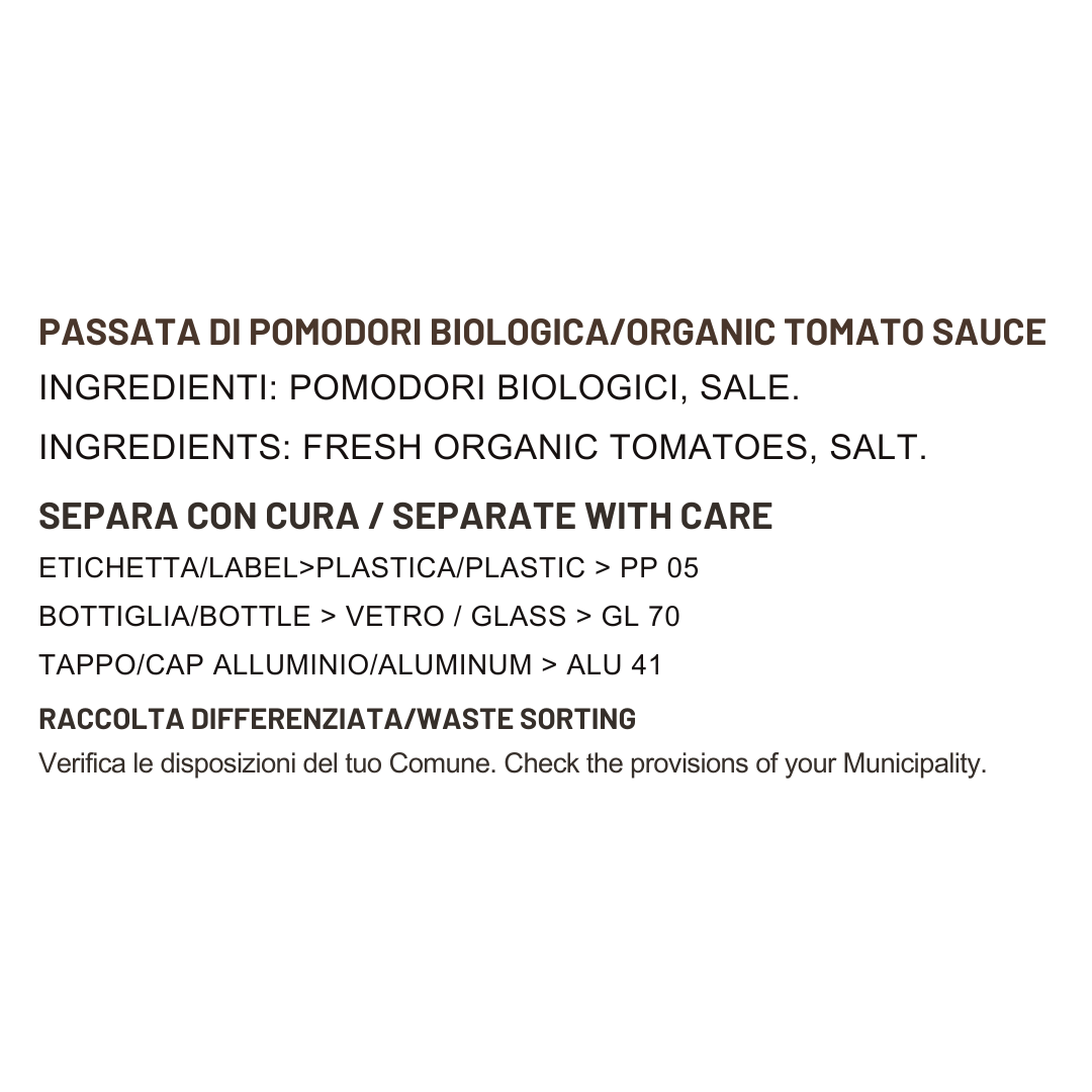 Passata di pomodoro Biologica 66/72cl