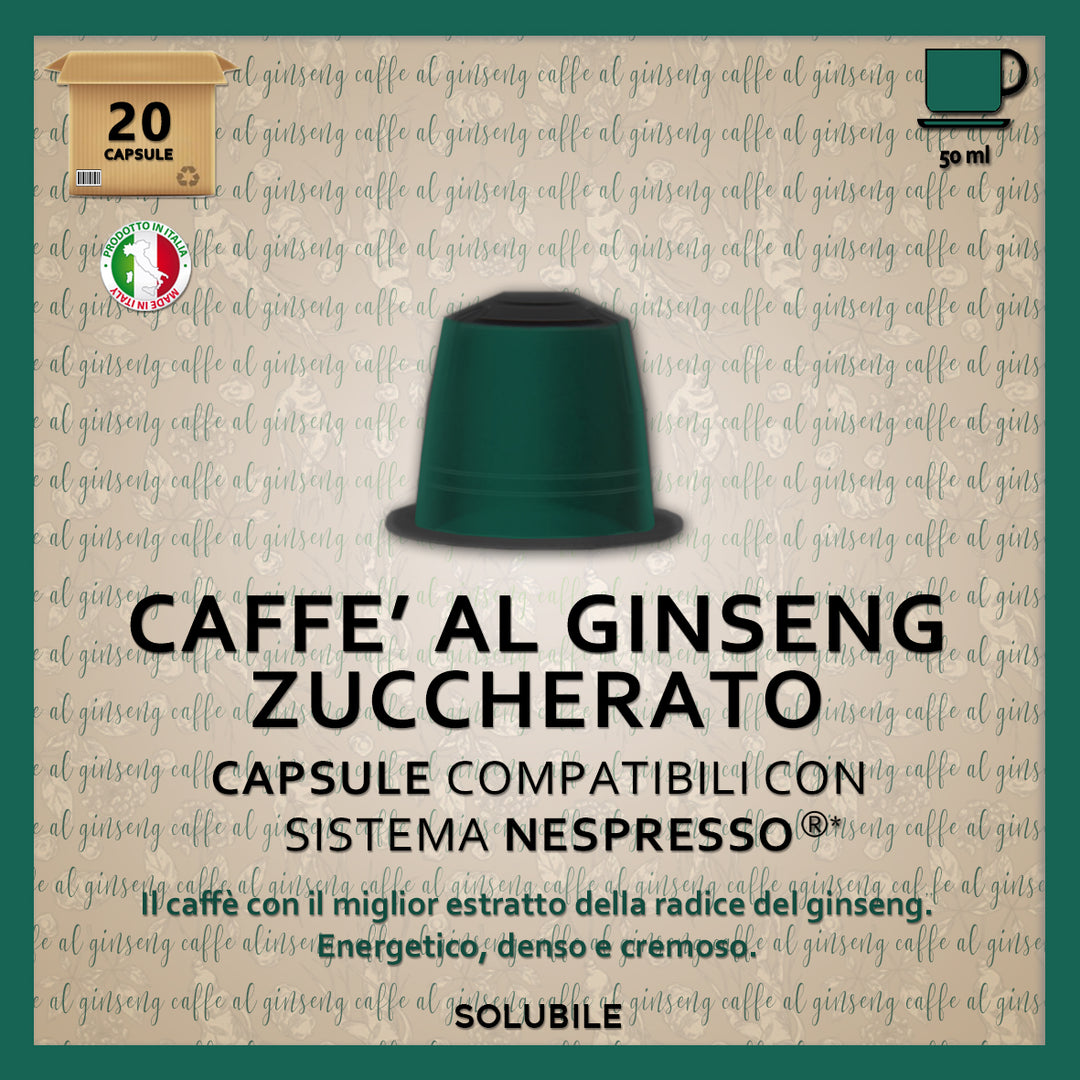 Ginseng Zuccherato Solubile Compatibili Nespresso* 20 Caps