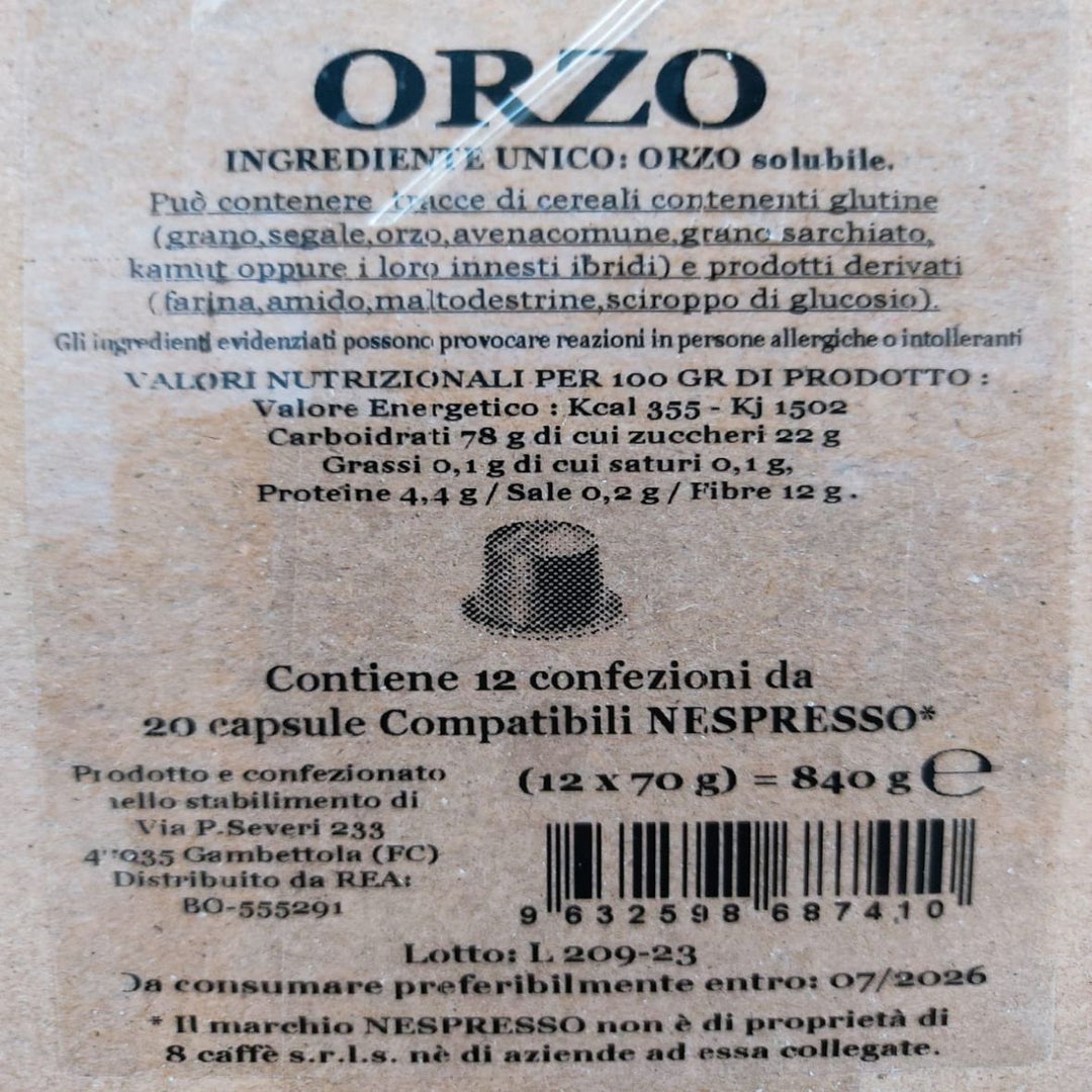 Orzo Solubile Compatibili Nespresso* 20 Caps