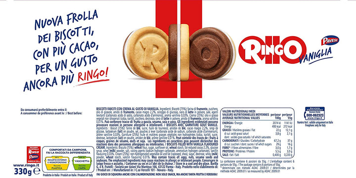 Ringo-Kekse gefüllt mit Creme mit Vanillegeschmack 6 x 55 g