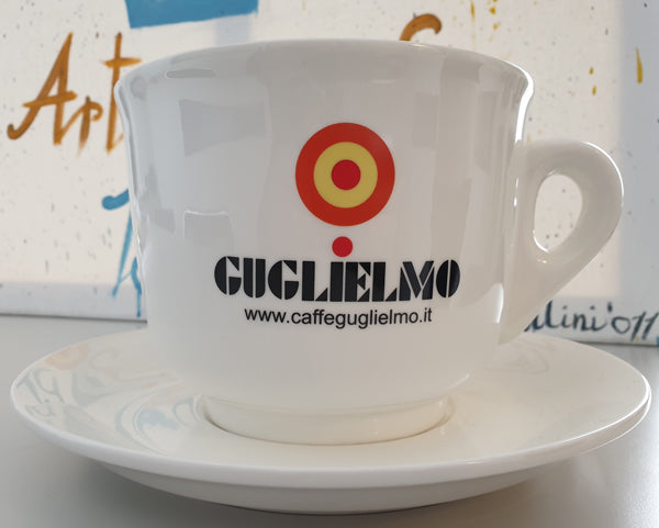 Tazzone caffè ceramica bianca con piatto