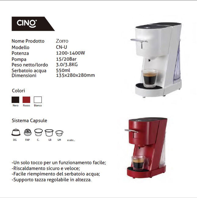 ZORRO Dolce Gusto Kompatible Kapselmaschine
