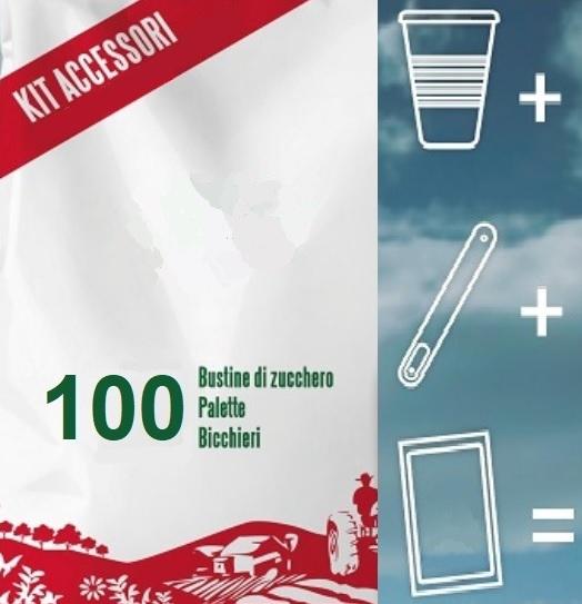 Kit accessori caffè monouso Ecologico 100pz