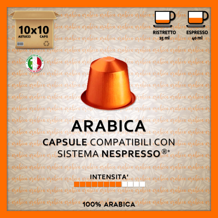 Arabica Compatible Nespresso* 10 Capsules Aluminium