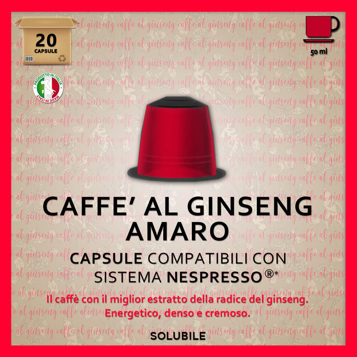 Ginseng amer compatible Nespresso* 20 capsules