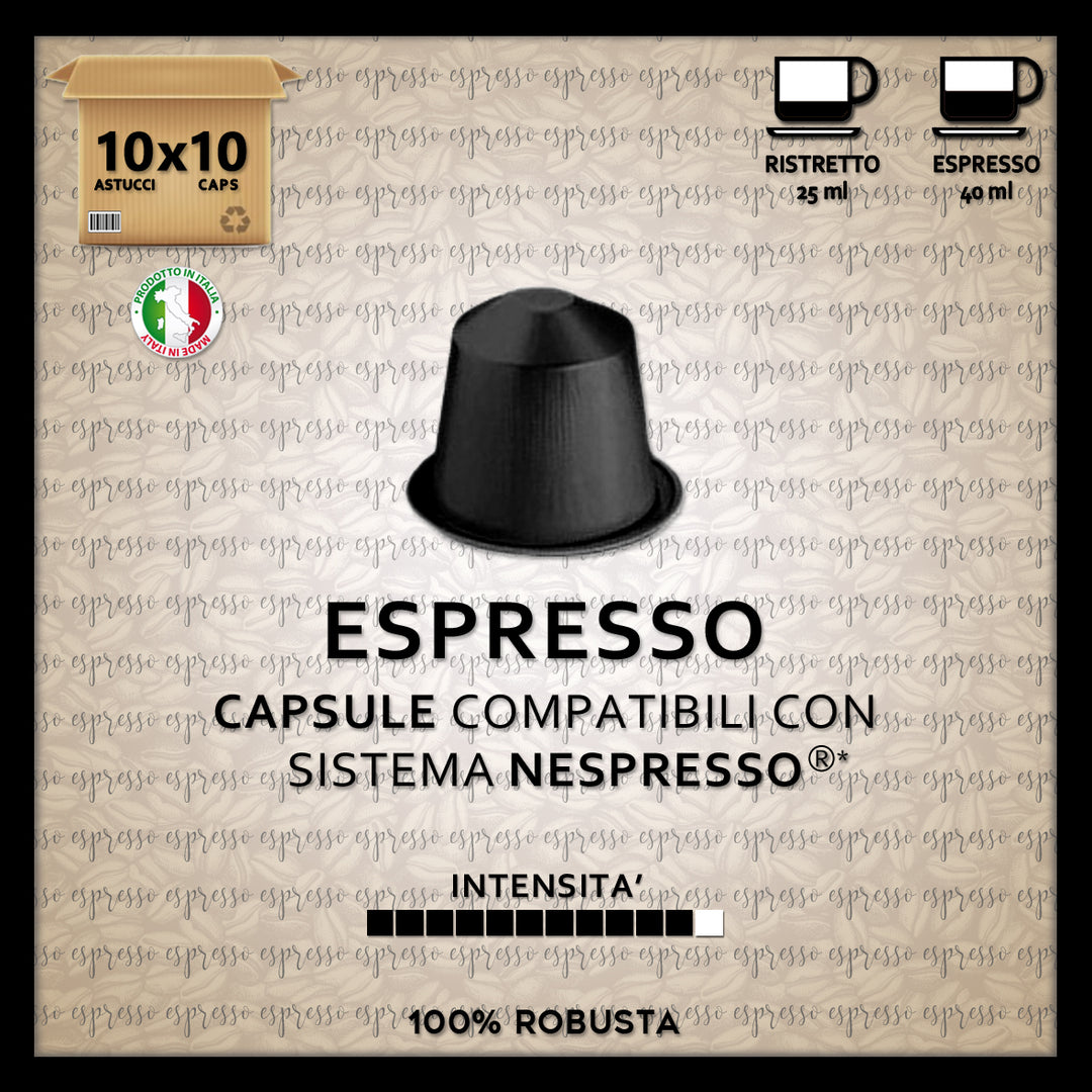 Espresso Compatible Nespresso* 10 Capsules Aluminium