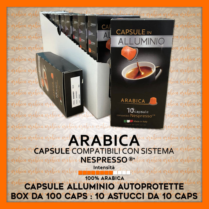 Arabica Compatible Nespresso* 10 Capsules Aluminium