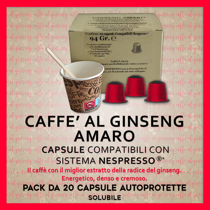 Ginseng amer compatible Nespresso* 20 capsules