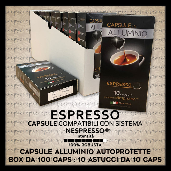 Espresso Compatible Nespresso* 10 Capsules Aluminium