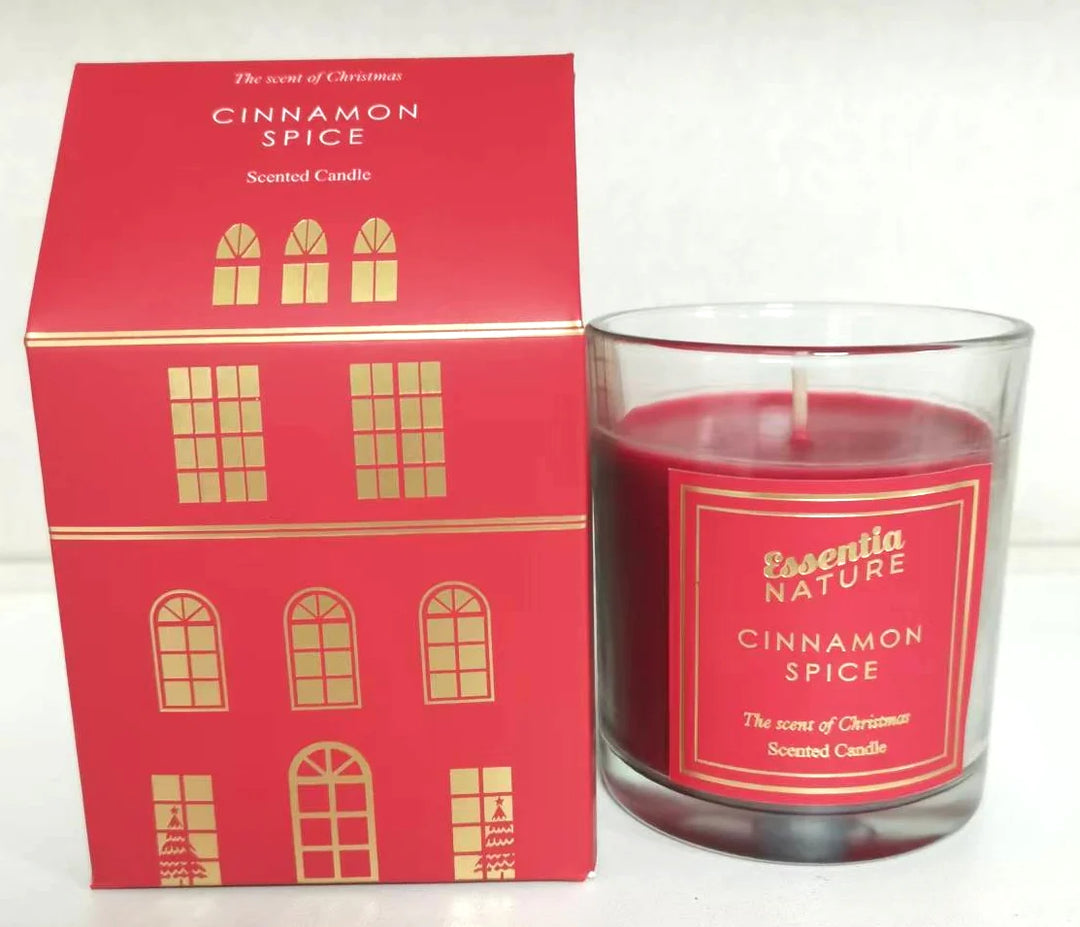 Bougie de Noël Village Parfumée Rouge