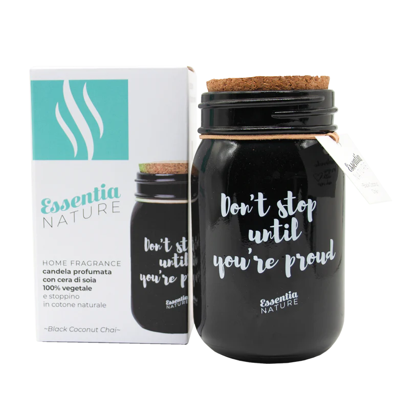 BLACK Scented Candle in Jar - Black Coconut Chai