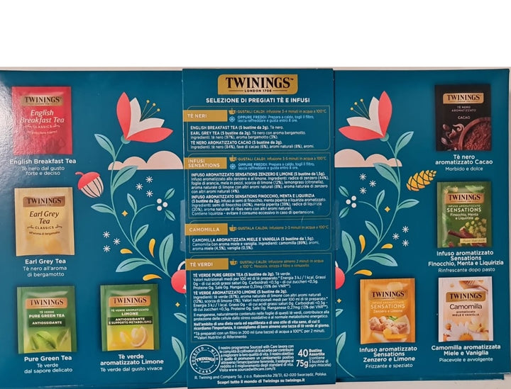 Twinings Confezione Regalo Selezione Mista 40 filtri