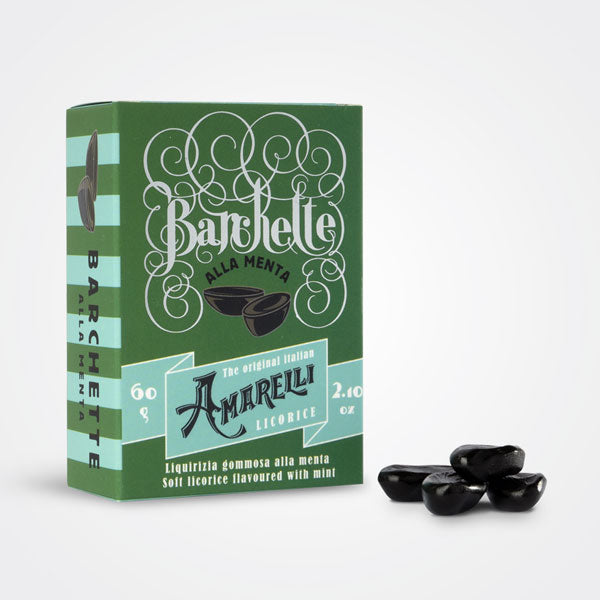 Barchette Amarelli mint liquorice 60 gr