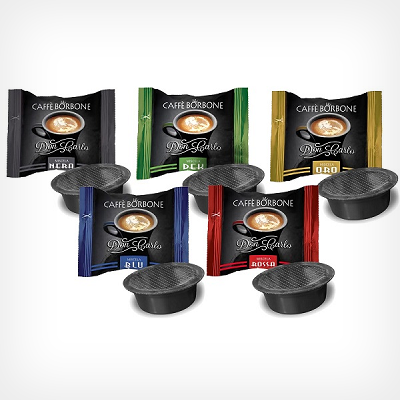 Coffee capsules compatible with A Modo Mio Don Carlo Green Blend 100 capsules