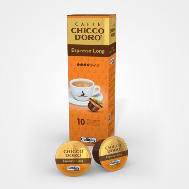 Caffitaly Espresso Long capsules de café dorées 10 gélules