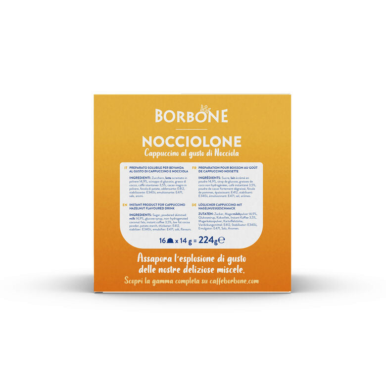 16 Capsules de Cappuccino NOISETTE pour DOLCE GUSTO (Nocciolone