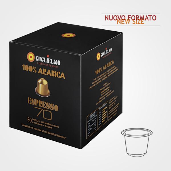 Capsules de café compatibles Nespresso * Oro 70 100% Arabica 50 cps