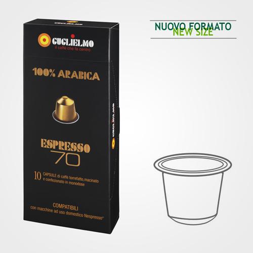 Capsules de café compatibles Nespresso * Oro 70 100% Arabica 50 cps