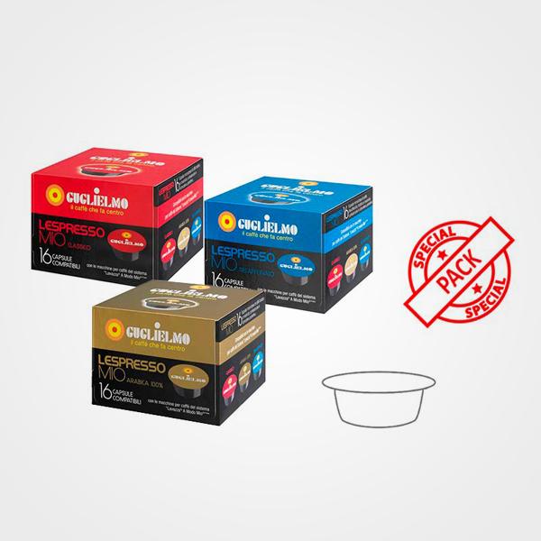 Coffee capsules A modo mio compatible flavor package 3 x 16 capsules
