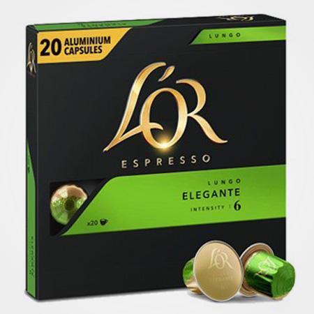Coffee capsules compatible with Nespresso * Elegant 20 cps