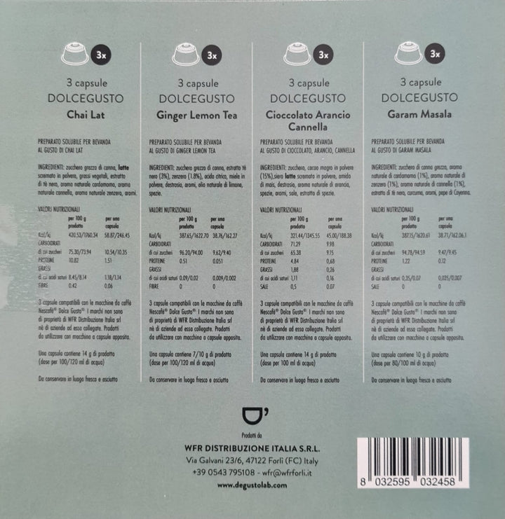 Kit de dégustation d'épices compatible Dolce Gusto 12 capsules