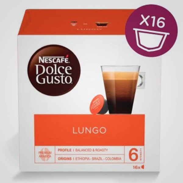 Long coffee capsules 16 cps