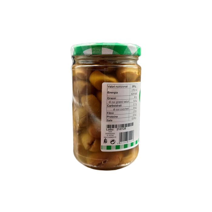 Hand-crushed green olives