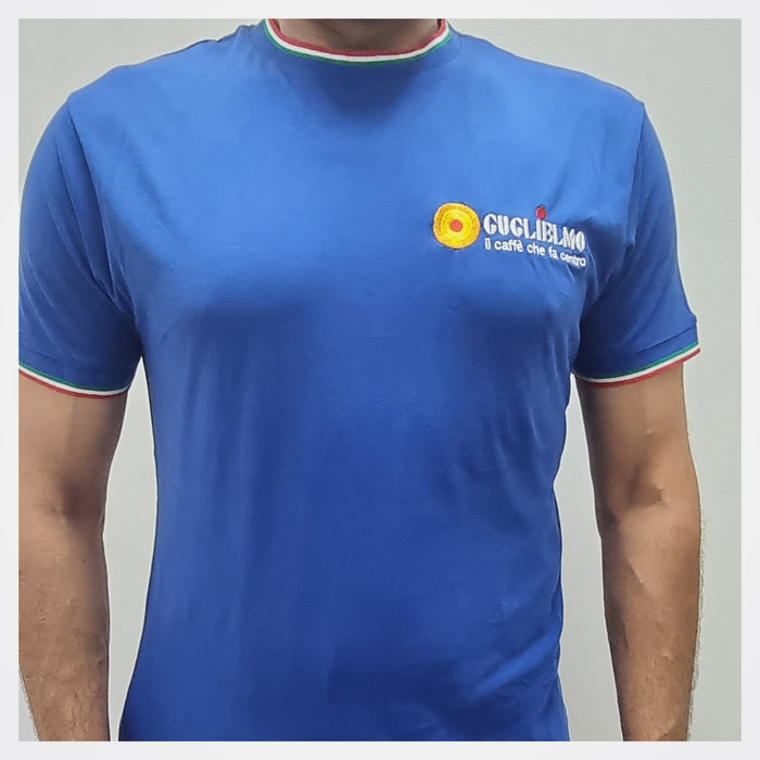 Blaues T-Shirt der Kaffeemarke Guglielmo
